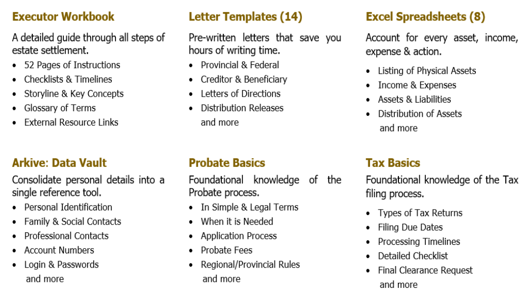 EXECUTOR TOOLKIT - Workbook, Guides, Templates & Spreadsheets